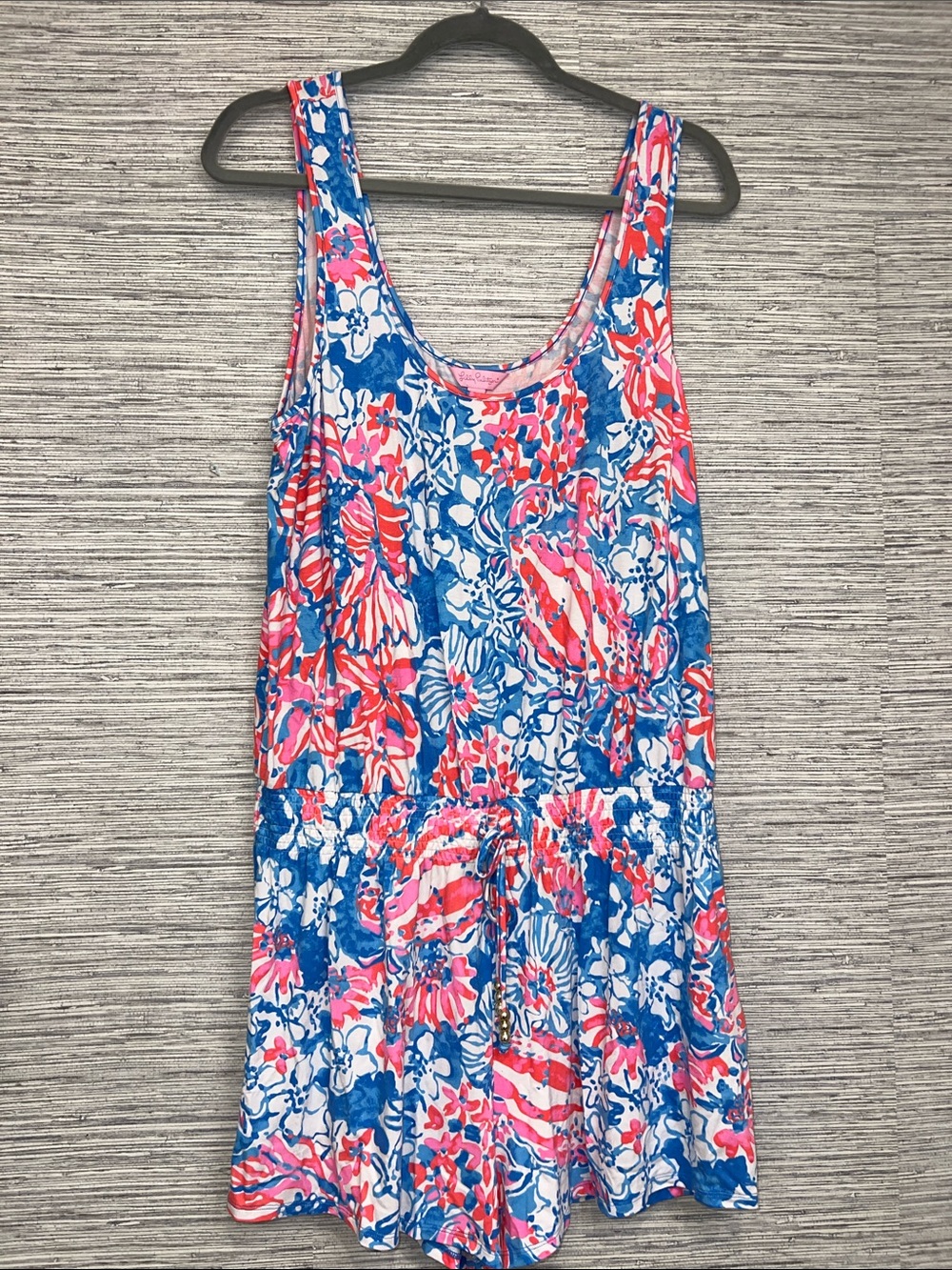 Lilly Pulitzer Pink, Blue & White Floral Sleeveless Romper